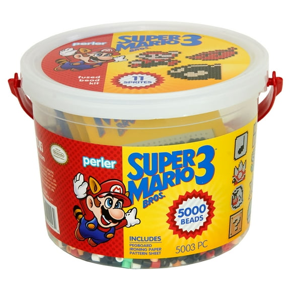 Perler Super Mario Bros. 3 Fused Bead Bucket, Ages 6 and up, 5003 Pieces