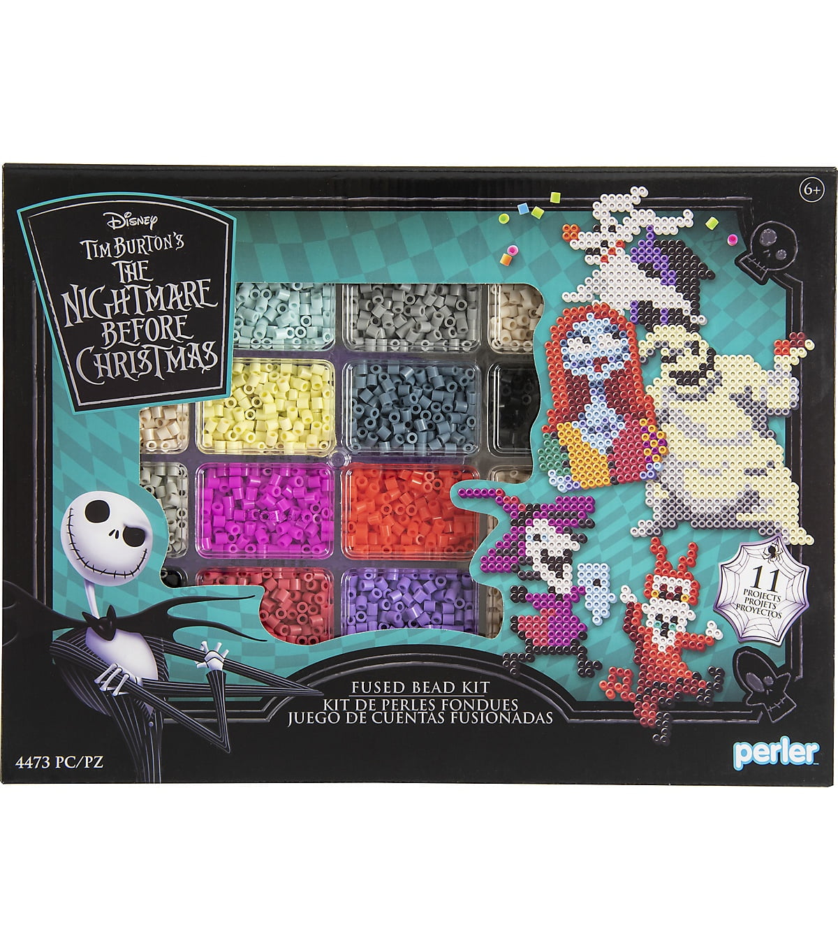 Perler Tim Burton's The Nightmare Before Christmas Kid's Crafts, Multicolor, Size: 4474 Pieces