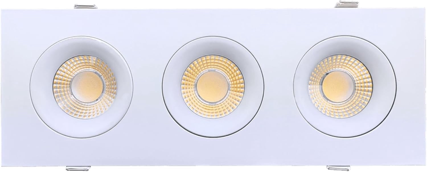 Perlglow 3.5 inch 3 Head Multiple Gimbal Downlight Luminaire, White ...