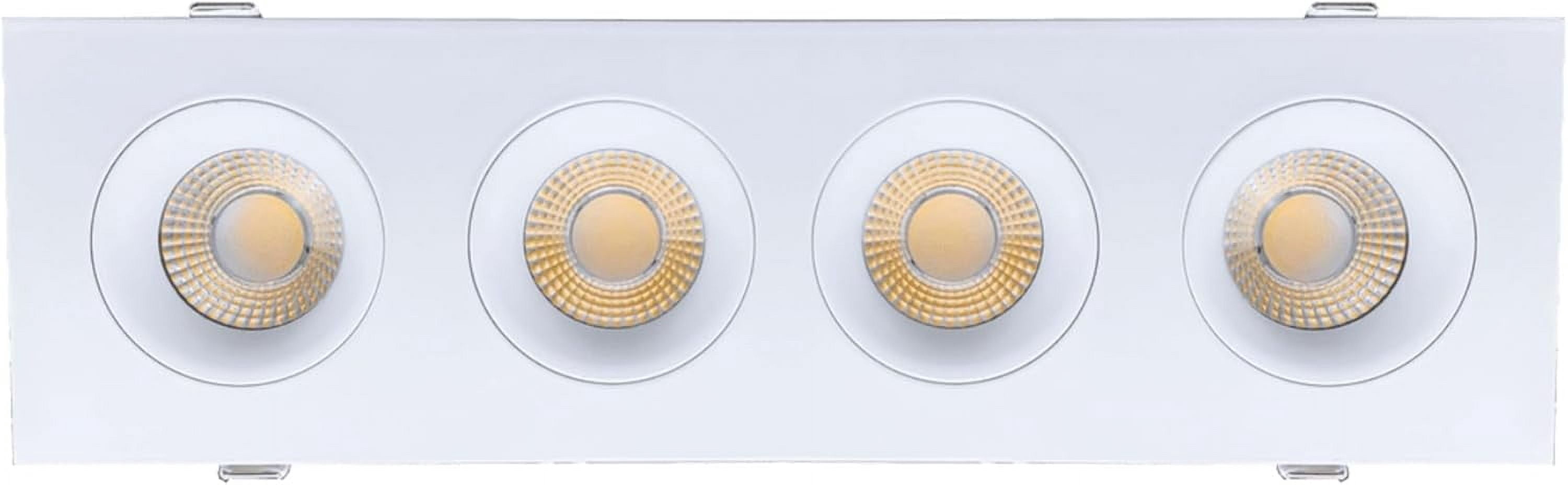 Perlglow 3.5 inch 4 Head Multiple Gimbal Downlight Luminaire, White ...