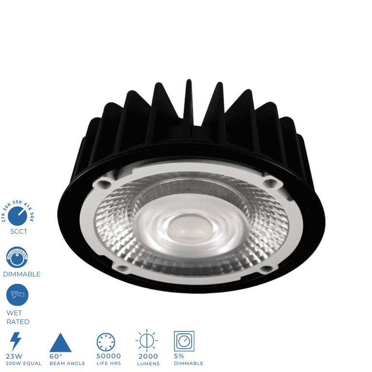 Perlglow 6 inch Light Engine luminaire LED Recessed Light Dimmable 24W 200W 1800 Lumens CRI 90 IC Rated 5CCT