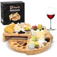 thumbnail image 1 of Perlli Rotating Charcuterie Board Set Rotating Bamboo Cheese Board Tray with Accessories, 18", 1 of 8