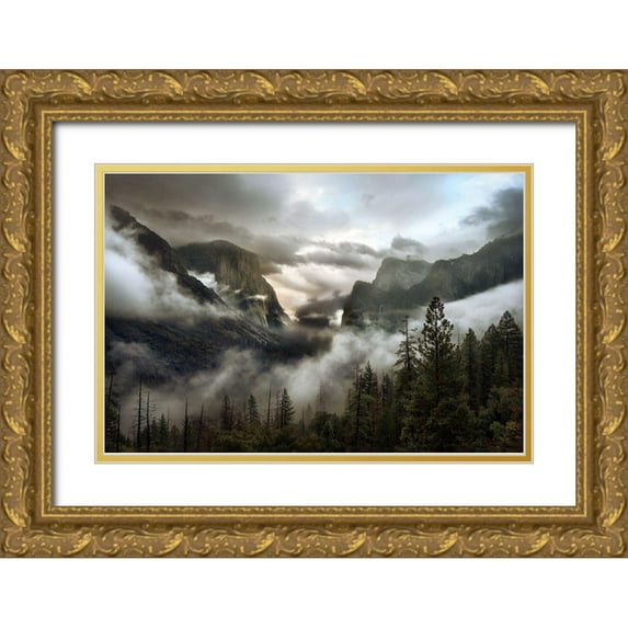 Perlow, Gary 14x11 Gold Ornate Wood Framed with Double Matting Museum Art Print Titled - Upper Valley Morning