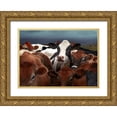 thumbnail image 1 of Perlow, Gary 24x18 Gold Ornate Wood Framed with Double Matting Museum Art Print Titled - Laughing Cow, 1 of 4