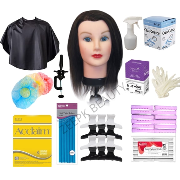 Perm Hair kit - Practice Kit for Beauty Cosmetology School Students