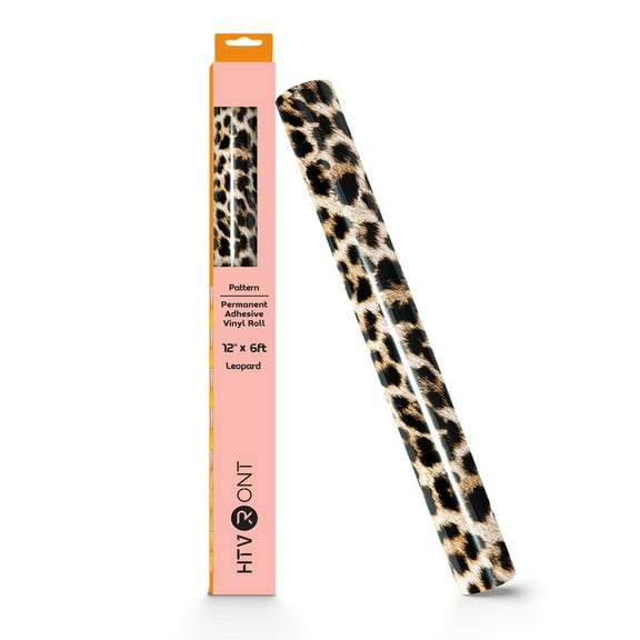 HTVRONT Permanent Vinyl Pattern-12" x 6ft Adhesive Vinyl Roll for Cutting Machine, Signs, Scrapbooking, Craft, Die Cutters-Leopard