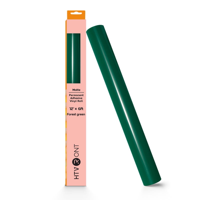 HTVRONT Permanent Vinyl Glossy-12" x 6FT Adhesive Vinyl Roll for Cutting Machine, Signs, Scrapbooking, Craft, Die Cutters-Forest Green
