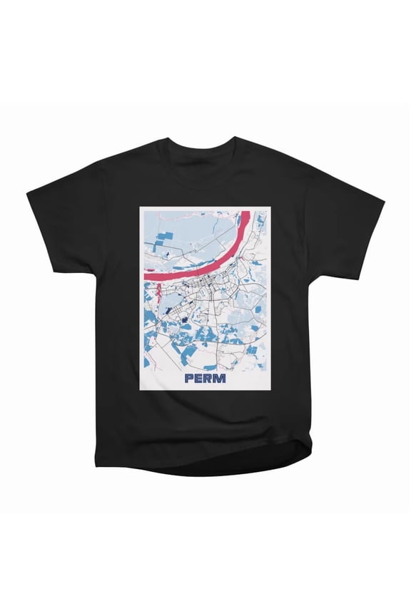 Perm Russia MilkTea City Map T-Shirt Tee Gift For Him Merch For Her Apparel For Friend
