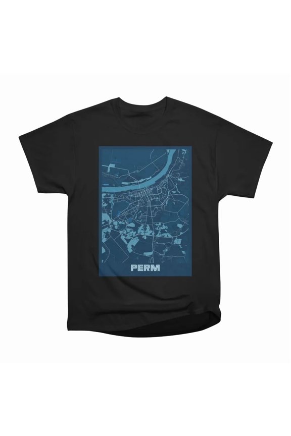 Perm Russia Peace City Map T-Shirt Tee Gift For Him Merch For Her Apparel For Friend