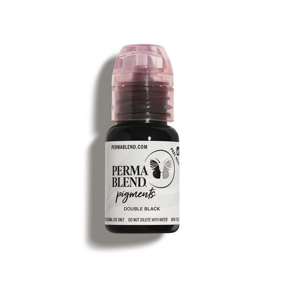 Perma Blend Microblading Pigment Makeup Ink for Eyebrows, Eyes, Lip, Scalp, Professional Cosmetic Pigment - Double Black, ½ oz