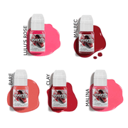 Perma Blend Permanent Makeup Pigments For Permanent Makeup Procedures - Evenflo Colors - Evenflo Lip Set 5 Bottles