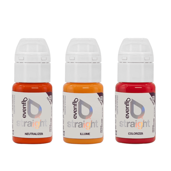 Perma Blend Permanent Makeup Pigments For Permanent Makeup Procedures - Evenflo Colors - Evenflo Neutralizer Correction Set (3 Bottles)