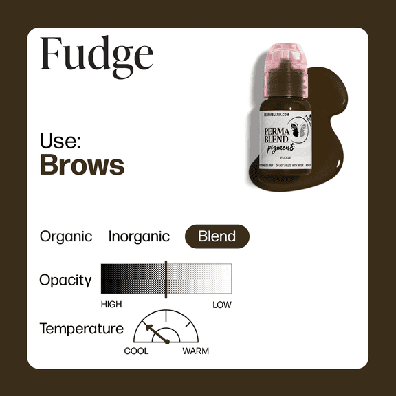 Perma Blend Permanent Makeup for Modifying Colors, Used for All Permanent Makeup Procedures - Fudge 1/2oz