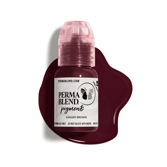 Perma Blend Permanent Makeup for Modifying Colors, Used for All Permanent Makeup Procedures - Ginger Brown 1/2oz