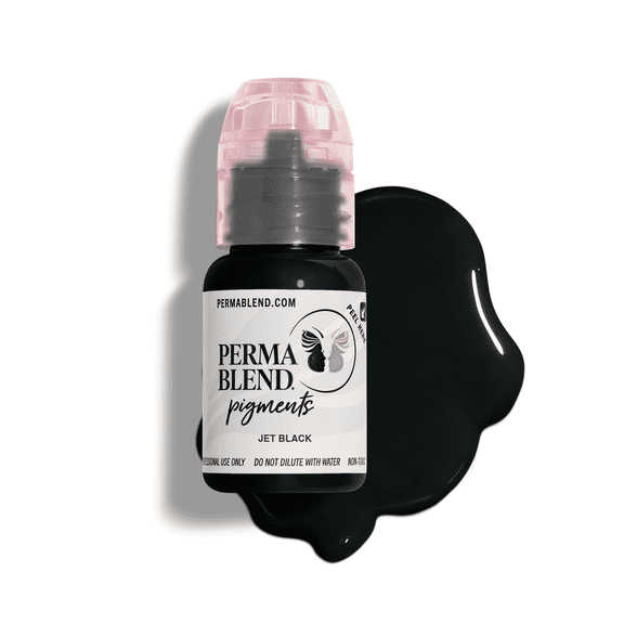 Perma Blend Permanent Makeup for Modifying Colors, Used for All Permanent Makeup Procedures - Jet Black 1/2oz