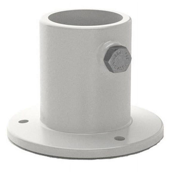 Perma Cast PF-2115-L 3.38 in. Dia. x 2.5 in. Above Ground Ladder Flange for 1.5 in. OD Tubing Rails, Aluminum - Powder Coated White