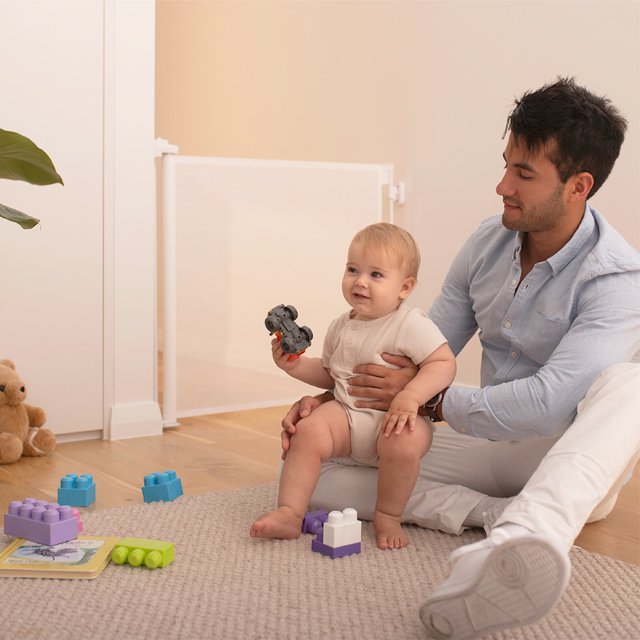 Perma Child Safety 55 in. Wide x 33 in. Tall White Retractable Baby