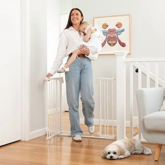 Perma Child Safety Safe Step Rental Safe Baby Gate, 38" to 45", White