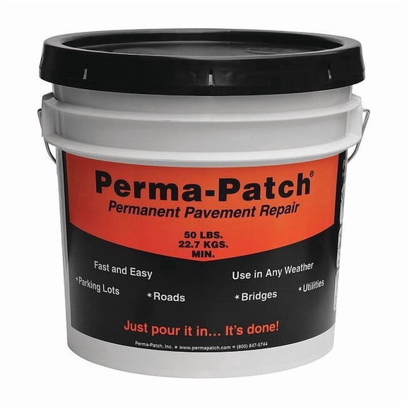 Perma-Patch Cold Patch, Pail, Black, PP-50-FP PP-50-FP