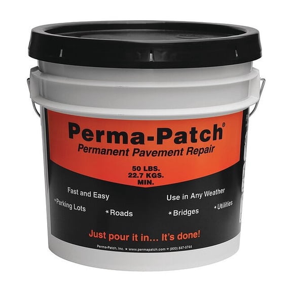 Perma-Patch Cold Patch, Pail, Black, PP-50-FP PP-50-FP
