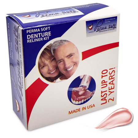 Perma Soft - Long-Lasting Denture Reline Kit for Upper and Lower Dentures, Soft Denture Reliner