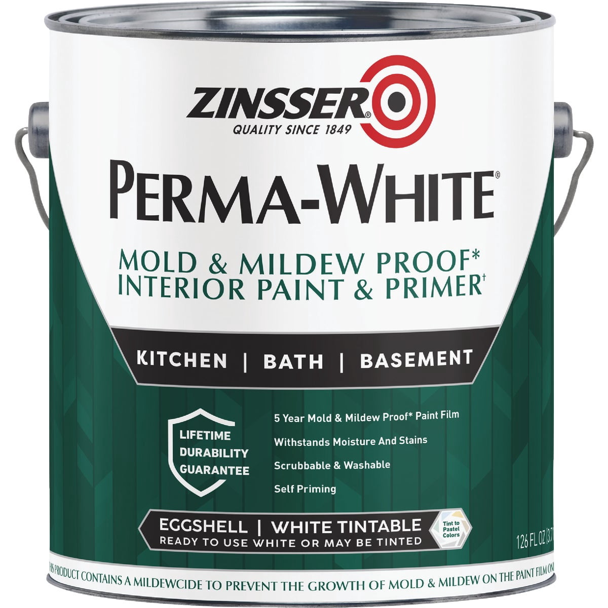 Rust-Oleum Perma White Mold and Mildew Proof Interior Paint Eggshell  Interior & Exterior Use, Professional Finish