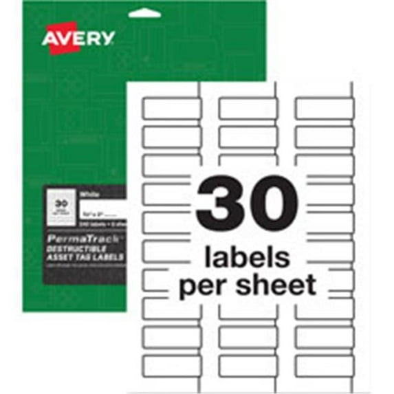 PermaTrack Tamper-Evident Asset Tag Labels, White