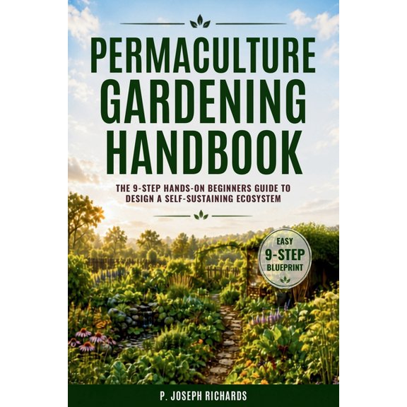 Permaculture Gardening Handbook: The 9-Step Hands-On Beginners Guide to Design a Self-Sustaining Ecosystem, (Paperback)