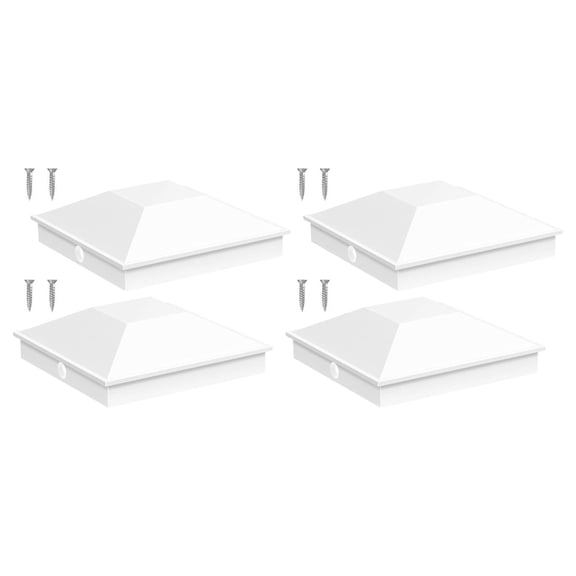 Permanent 4Inch Square Fence Post Headpieces Immune Polystyrene Column Protectors For Outdoor Wood Balustrades Rain Effl