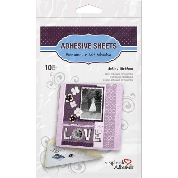 Scrapbook Adhesives Permanent Adhesive Sheets 10/Pkg-4"X6"