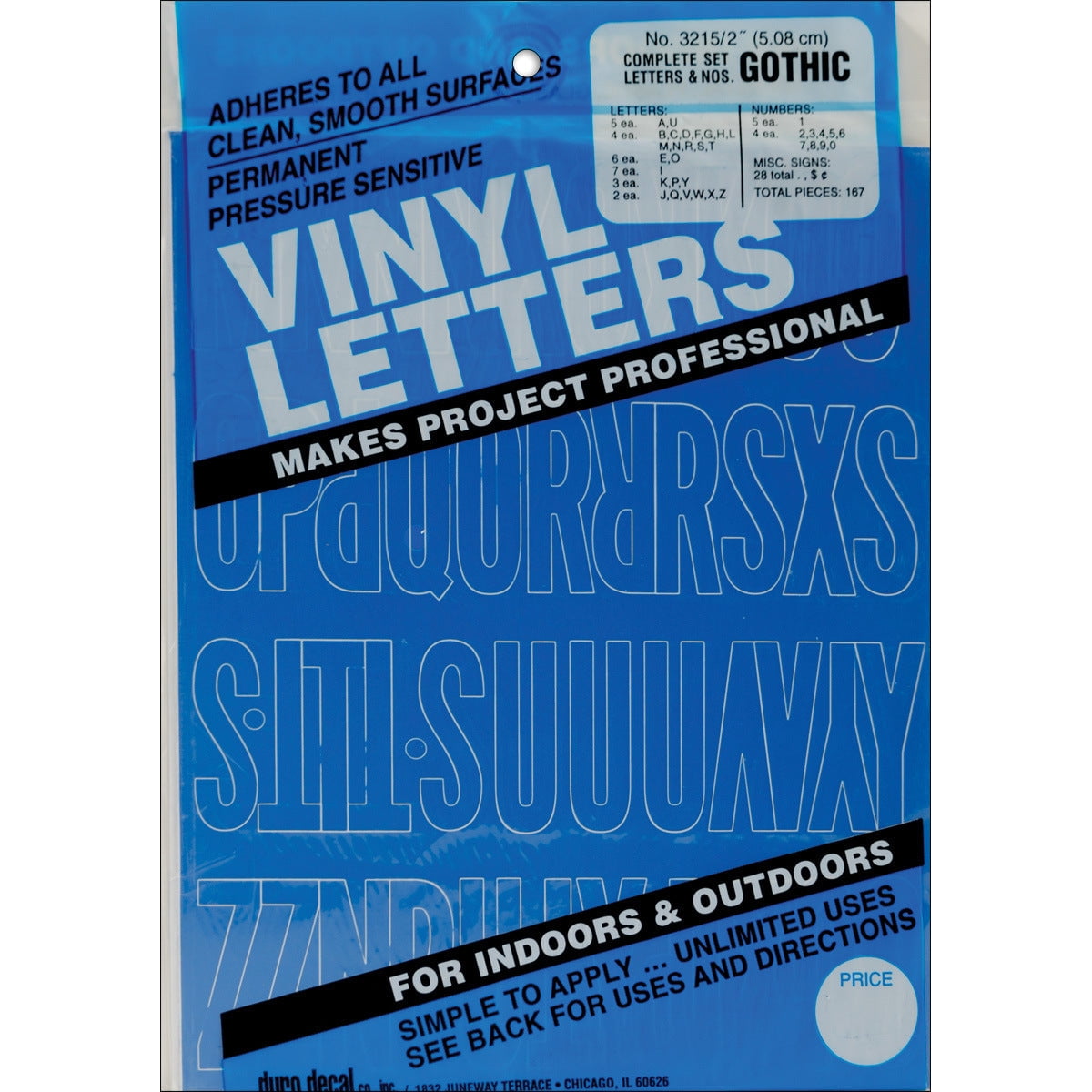 Headline Sign 31214 Stick-On Vinyl Letters and Numbers, Blue, 2-Inch