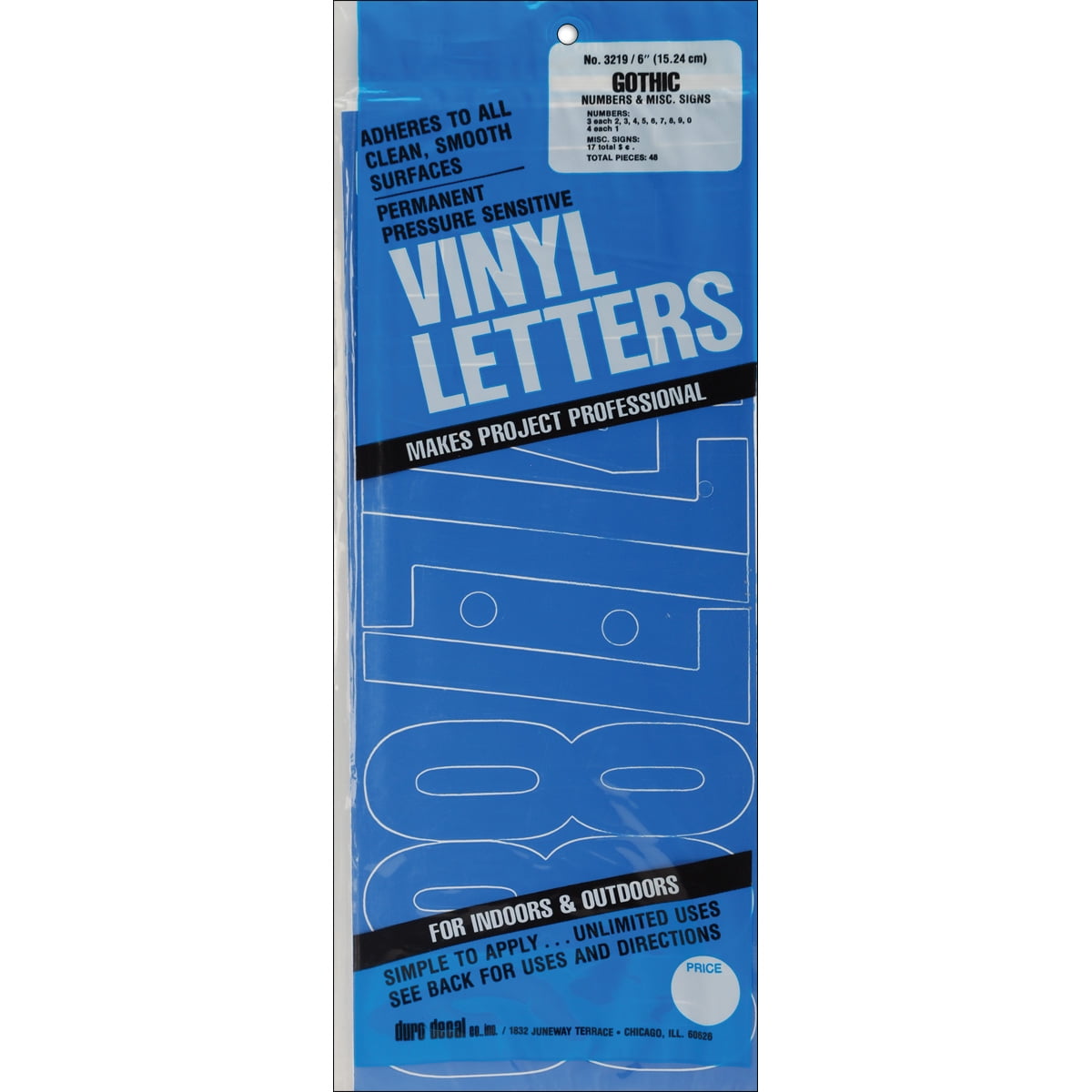 Permanent Adhesive Vinyl Numbers 6