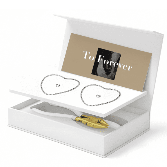 Permanent Bracelet Kit for Couples, DIY Weldless Matching Bracelets Making Kit, Valentines Day Gifts for Her Him, Anniversary Couple Jewelry Set with Heart Clasps & Tools