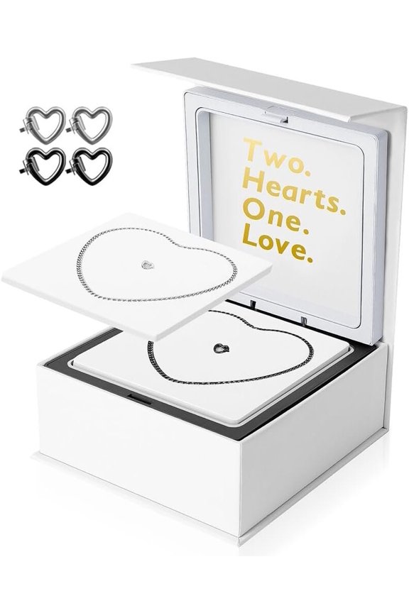 Permanent Couples Bracelet Kit - Locking Heart Clasp DIY Bracelet Set for Couples, , and Family -   for Anniversary, Valentine's Day, Birthday - His & Hers Matching Bracelets