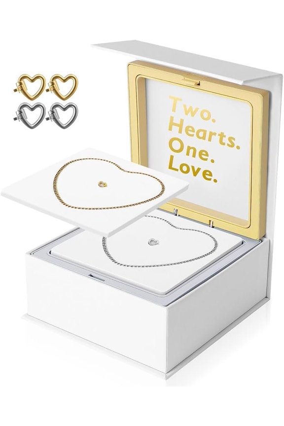 Permanent Couples Bracelet Kit - Locking Heart Clasp DIY Bracelet Set for Couples, , and Family - for Anniversary, Valentine's Day, Birthday - His & Hers Matching Bracelets