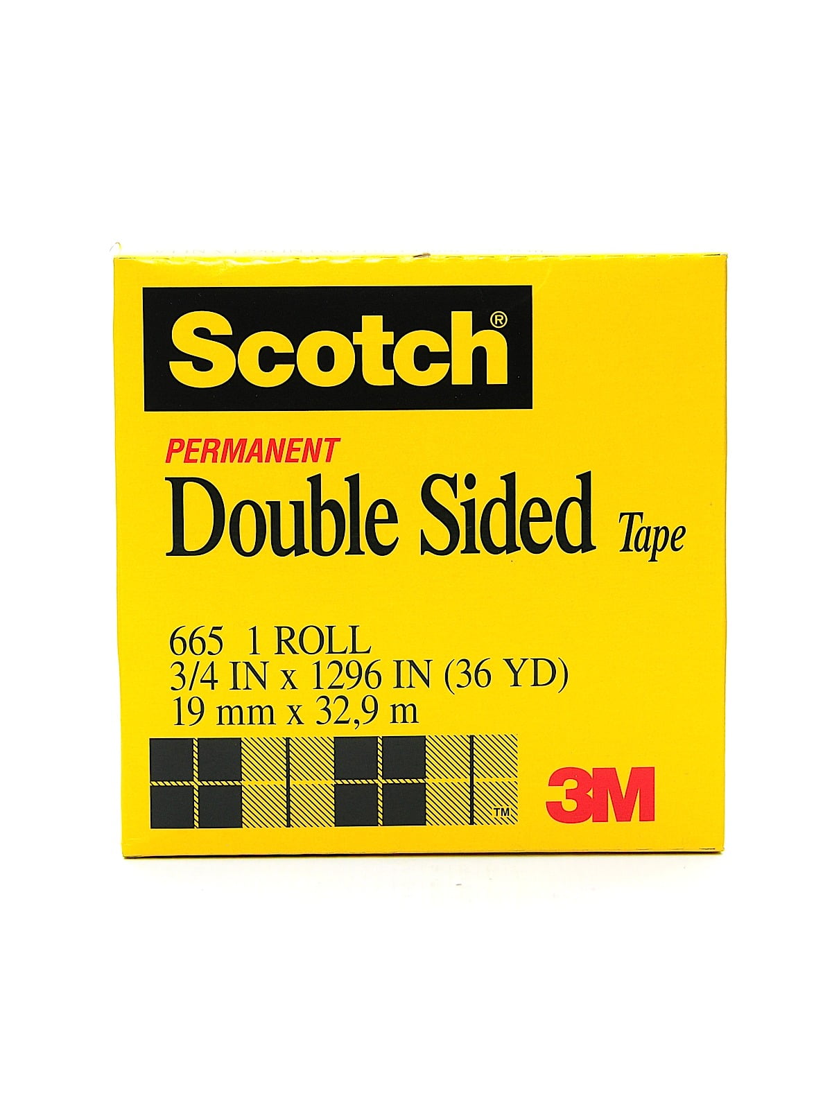 Permanent Double Sided Tape 3/4 in. x 36 yd., roll with 3 in. core, 665 (pack of 2)