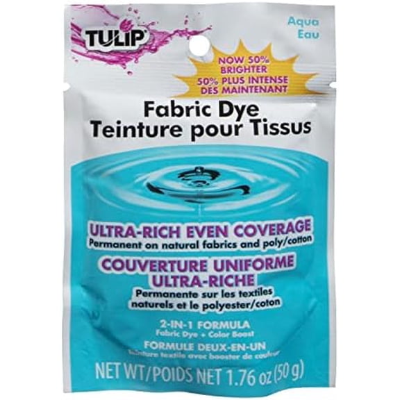 Permanent Fabric Dye Powder, Hot Dye Method for Vibrancy, Long-Lasting Color, Aqua