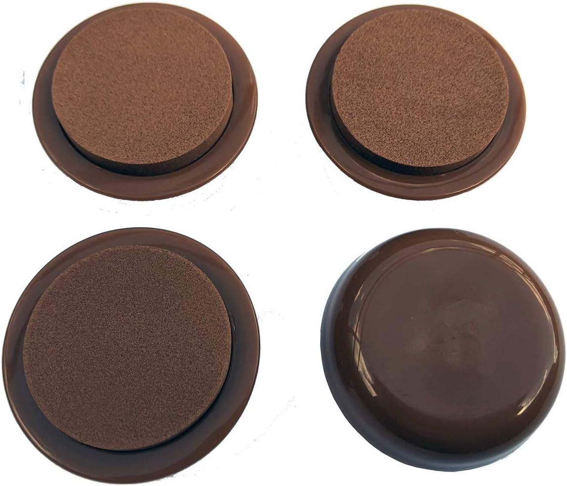 Permanent Furniture Slides For Carpet, Round, Light Brown (Set Of 4