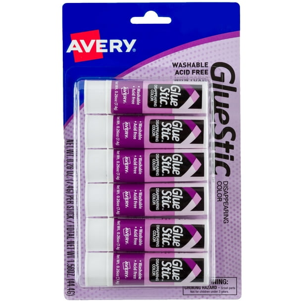 Permanent Glue Stic Value Pack, 0.26 oz, Applies Purple, Dries Clear, 6/Pack Permanent Glue Stic Value Pack, 0.26 oz, Applies Purple, Dries Clear, 6/Pack