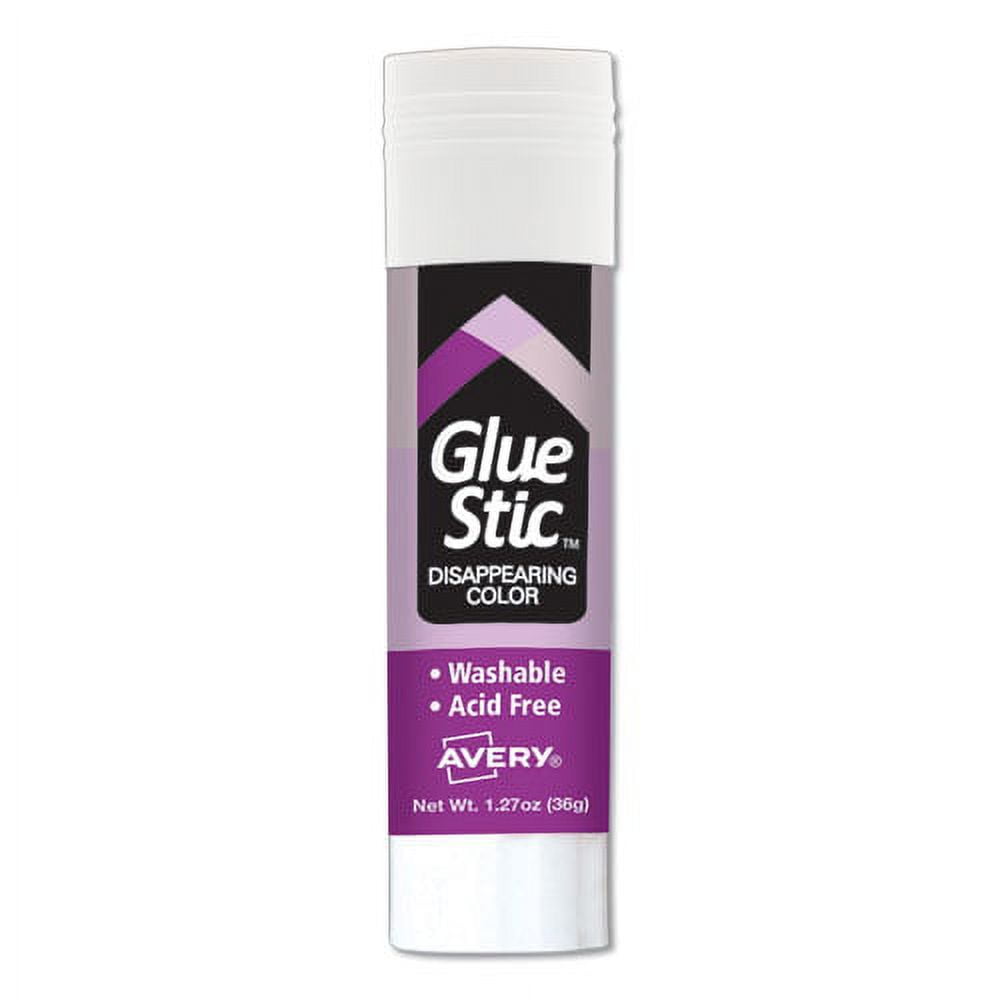 Permanent Glue Stic Value Pack, 1.27 Oz, Applies Purple, Dries Clear, 6/pack | Bundle of 10 Packs