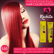 Permanent Hair Dye Dark Super Intense Red 6.66 Kachita Spell 3.52 oz 100 mL Professional Hair Color Cream with Keratin and Argan Oil, 100% Gray Coverage