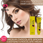 Permanent Hair Dye Medium Chocolate Brown 5.07 Kachita Spell 3.52 oz 100 mL Professional Hair Color Cream with Keratin and Argan Oil, 100% Gray Coverage