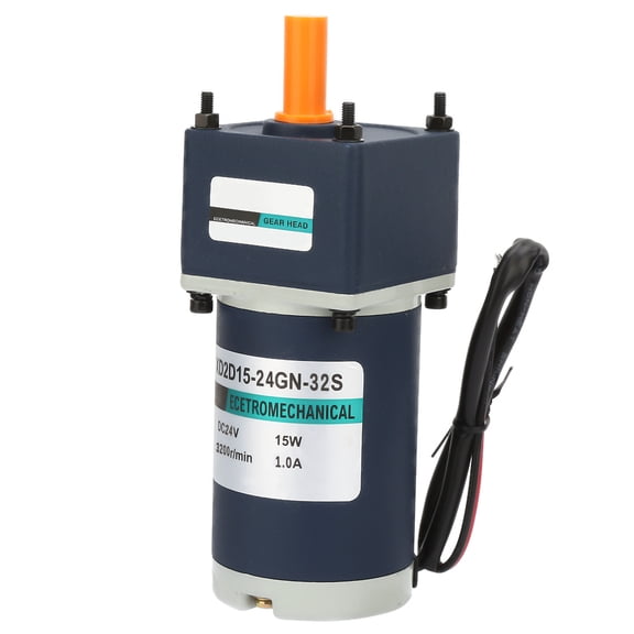 Permanent Magnet DC Reduction Gear Motor, 24V 15W, Adjustable Speed, 3200RPM High Torque Motor for Industrial Automation (17RPM)