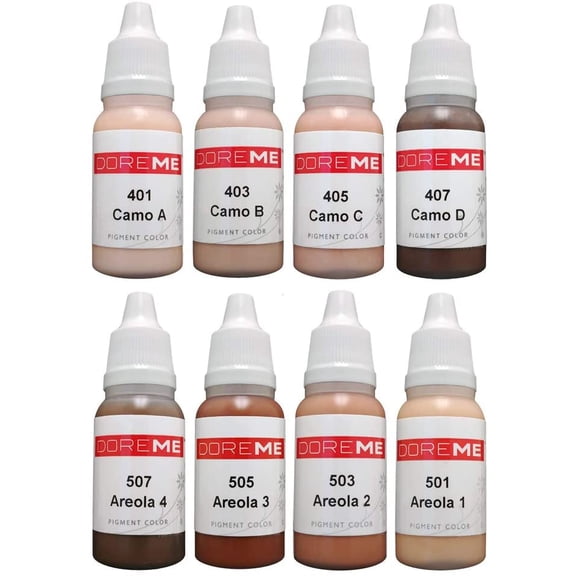 Permanent Makeup Pigment Skin tone Set Kit Areola Cover Up Camo Ink Color Cosmetic Camouflage Micropigmentation Sets (Skintone)