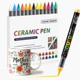 thumbnail image 1 of Permanent Marker Acrylic Pen, 12 Color Waterproof Quick Drying (1.0mm-6.0mm) Thread Width Suitable for Stone, Wood, Glass, Ceramic, Canvas, Tyres and Textiles, 1 of 5