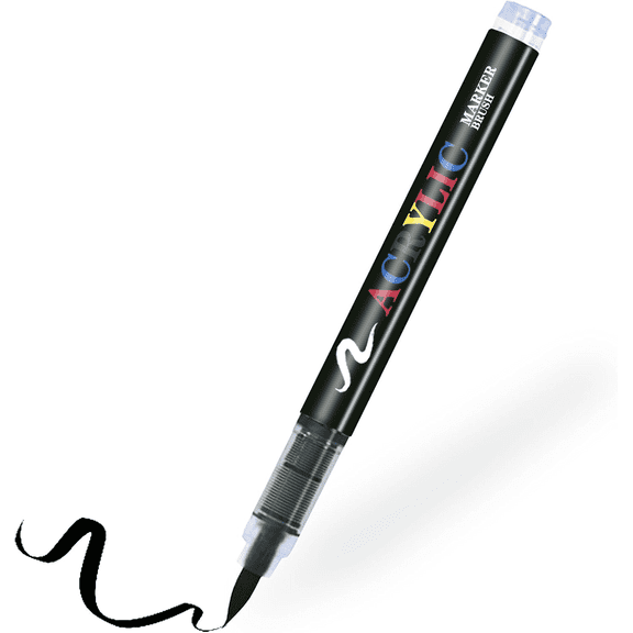 Permanent Marker Black Acrylic Pen， Waterproof Quick Drying （1.0mm-6.0mm）Thread Width Suitable for Stone, Wood, Glass, Ceramic, Canvas, Tyres and Textiles