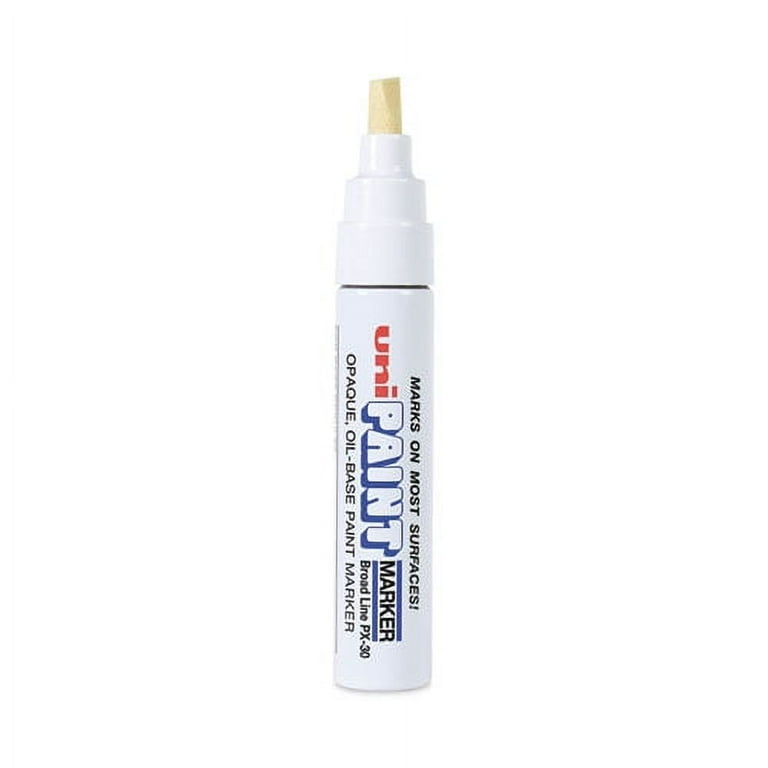 Permanent Marker, Broad Chisel Tip, White Permanent Marker, Broad Chisel Tip, White