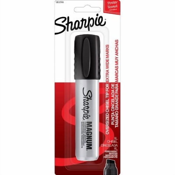Sharpie Permanent Marker Chisel Tip Black: Bold Point, Quick Drying, Water-Resistant, Durable Tip, Stationery & Office Use