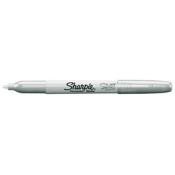 Permanent Marker, Fine Tip Metallic Silver PK12
