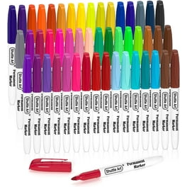 Shuttle Art 50 Colors Dual Tip Art Markers,Permanent Marker Pens Highlighters with Case Perfect for